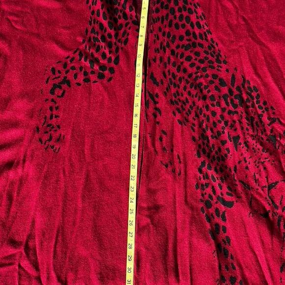 Chicos S/M leopard print Ruana wrap.  Red - Picture 9 of 12